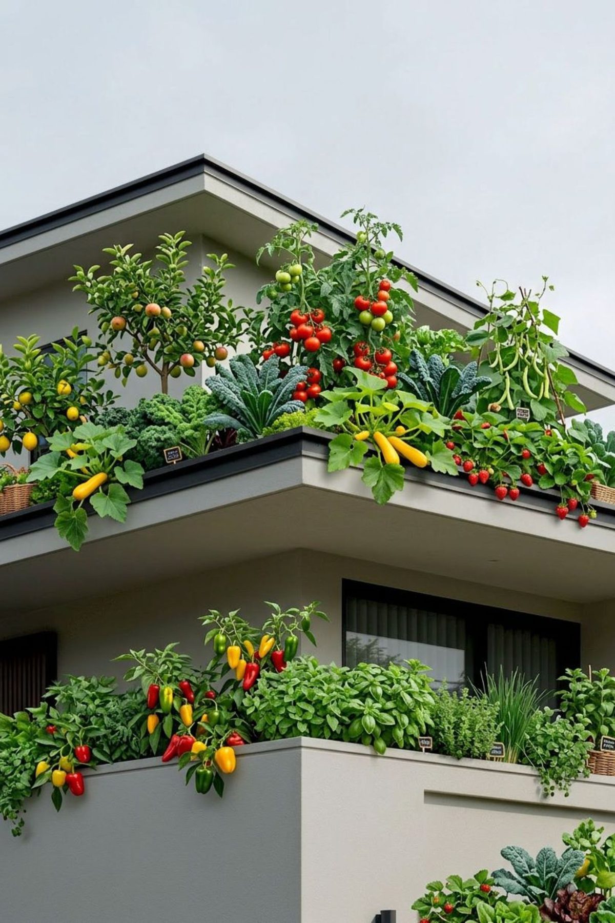 FarmX indoor garden with leafy greens, herbs and cherry tomatoes